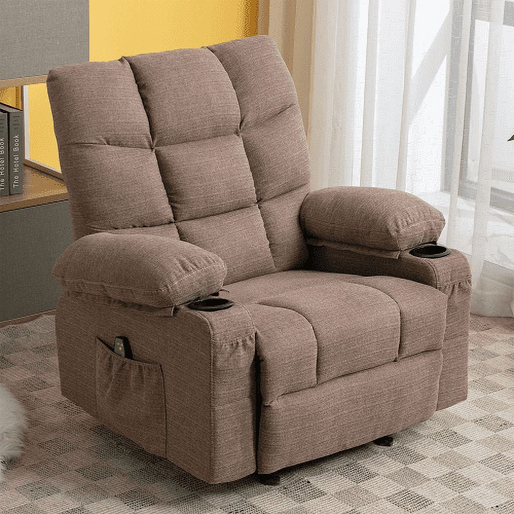 Big and Tall Manual Rocking Recliner Chair with 2 cup holders,USB Ports