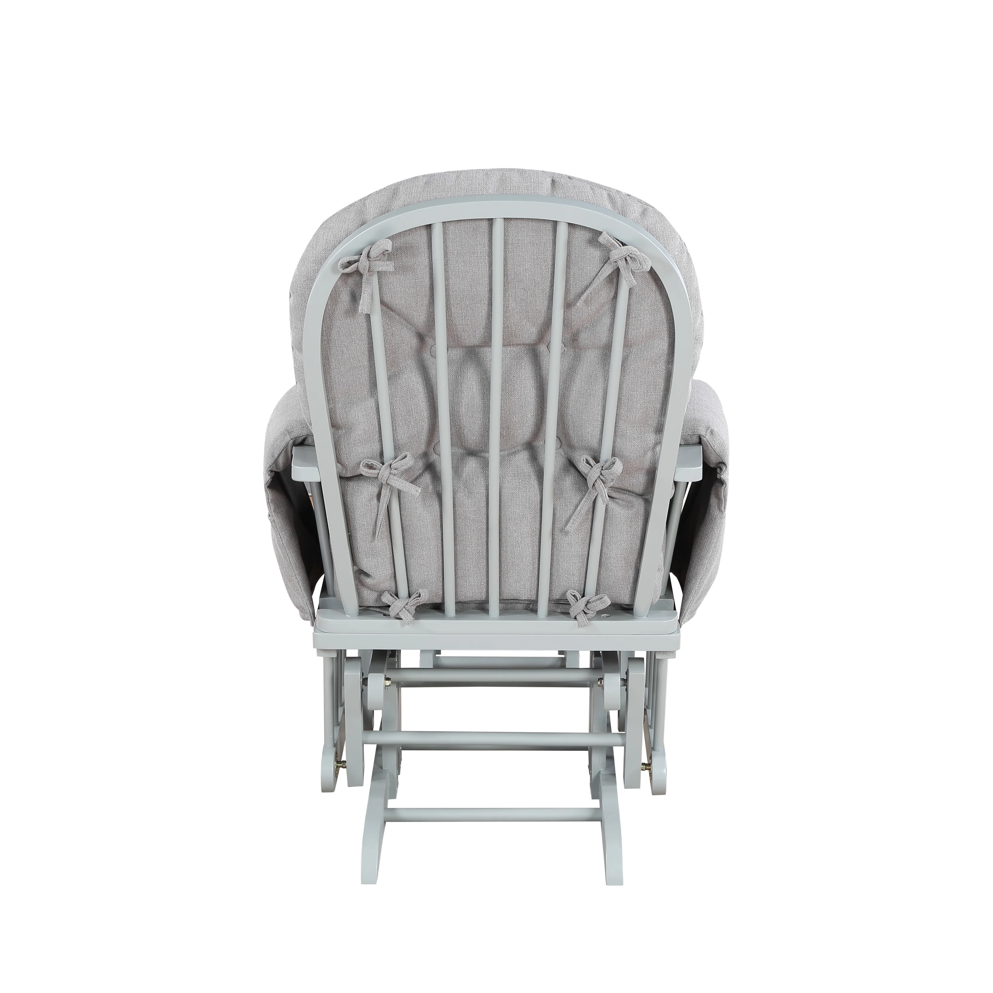 Suite Bebe Mason Traditional Wood Glider and Ottoman in Gray/Oyster