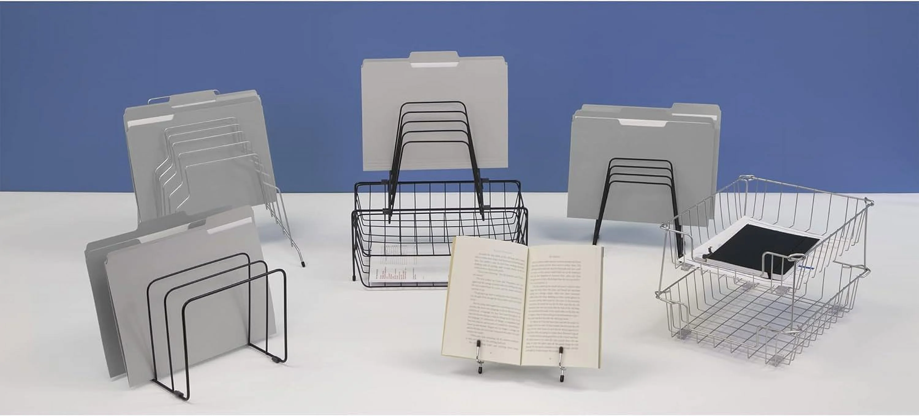 Workstation Letter Desk Tray Organizer, Wire, Silver (60012), 3 X 10 X 14-1/8 In