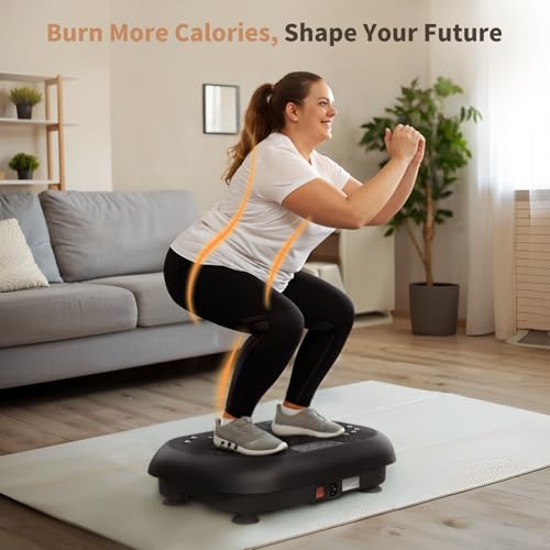 Vibration Plate Exercise Machine - Vibration Plate for Lymphatic Drainage, Whole Body Workout Equipment for Women Men Power Shaping Waver Vibrating Board at Home Gym Fitness Platform