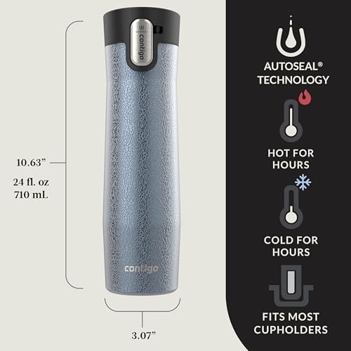 Contigo AUTOSEAL West Loop Vacuum-Insulated Stainless Steel Travel Mug with Easy-Clean Lid 20 oz Sake
