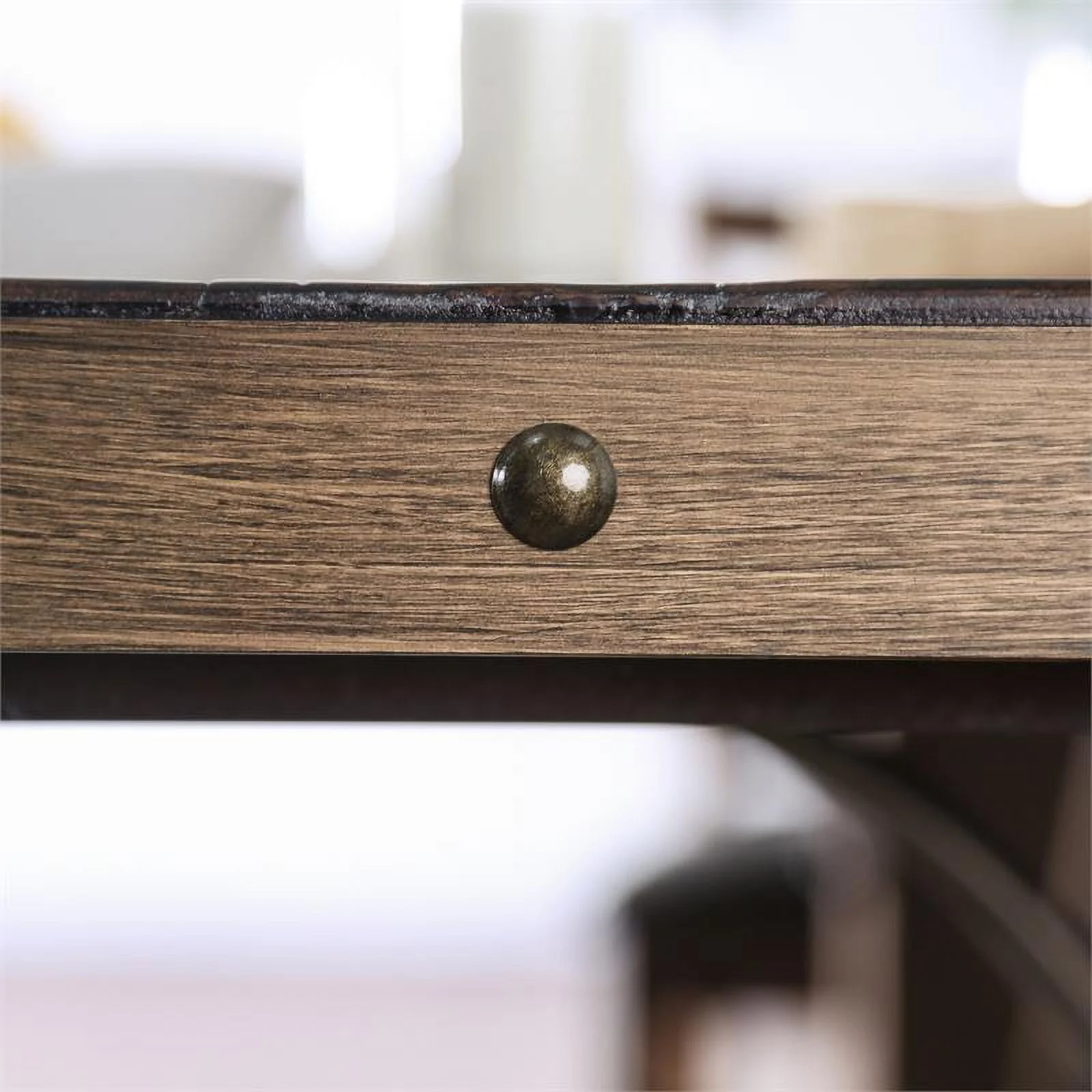 Furniture of America Arlyne Solid Wood Rectangle Dining Table in Rustic Walnut