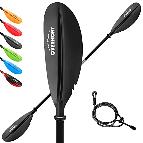 Overmont Kayak Paddles with Leash - Heavy Duty Aluminum Alloy Shaft Boating Oar for Kayaking Boating Canoeing 218cm/86in - 230cm/90.5in - 241cm/95in