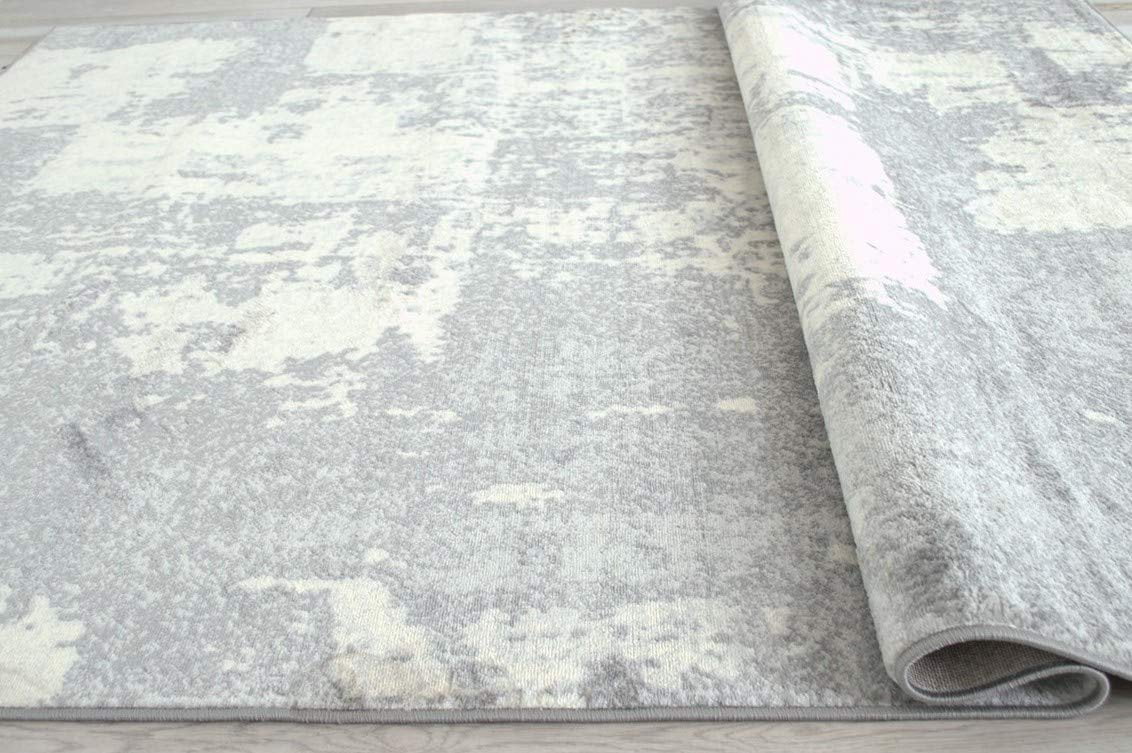 Handcraft Rugs-Abstract Rugs/Luxury Livingroom Modern Soft/Smooth-Silver/Gray/White