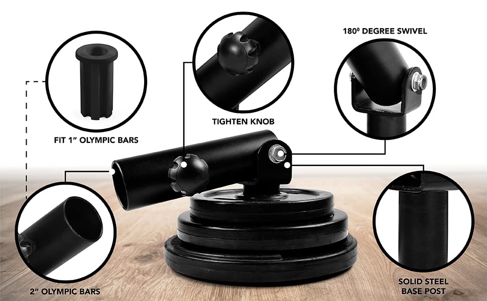 Yes4All T-Bar Row Plate Post Insert Landmine Attachment – Fit 1