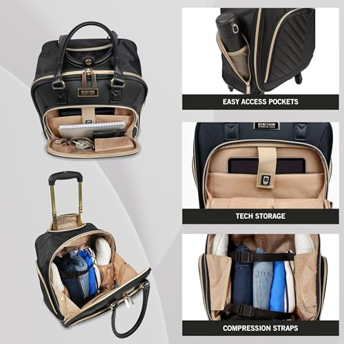 Kenneth Cole REACTION Chelsea Chevron Quilted Luggage, Black, 24-Inch Checked