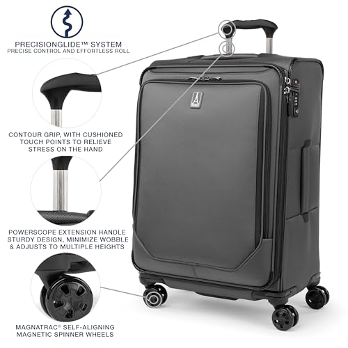 Travelpro Crew Classic Lightweight Softside Expandable Checked Luggage, 8 Wheel Spinner Suitcase, TSA Lock, Men and Women, Checked Large 29-Inch, Patriot Blue