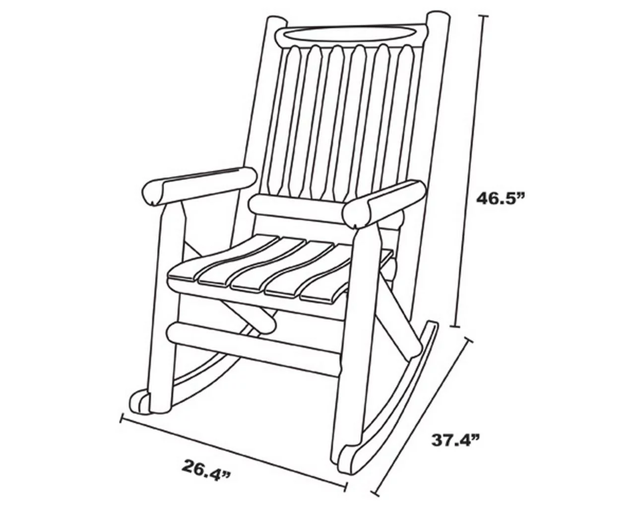 Leigh Country TX 86000 Cherry Amber-Log Adult Wood Rocker - Brown