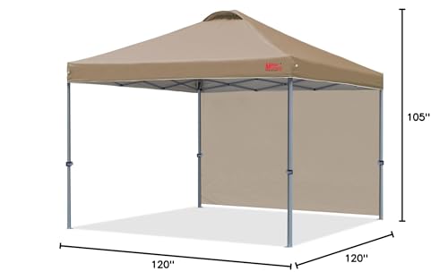 MASTERCANOPY Durable Pop-up Canopy Tent with 1 Sidewall (10'x10',White)