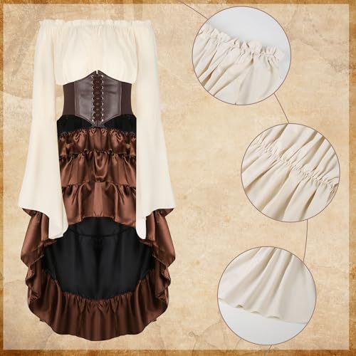 CICOCI Pirate Costume Women Outfits Renaissance Corset Steampunk Skirt Top Pirate Accessories Full Halloween Costume