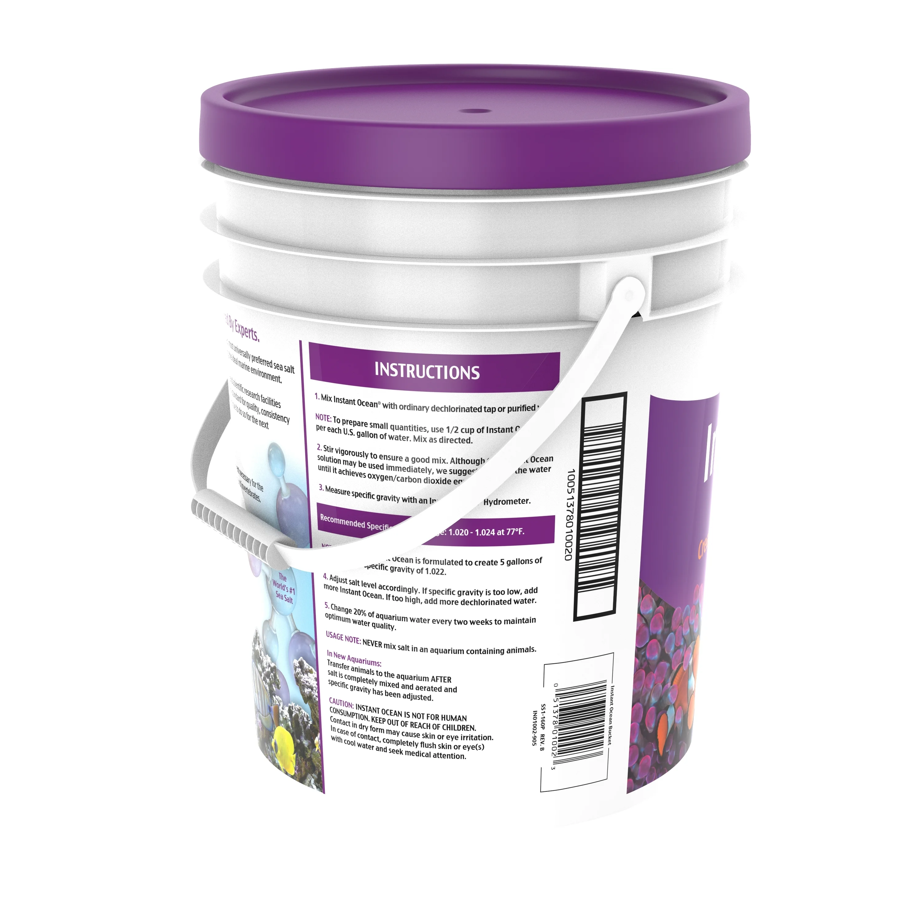 Instant Ocean Sea Salt for Marine Aquariums, Nitrate & Phosphate-Free, 160 gal