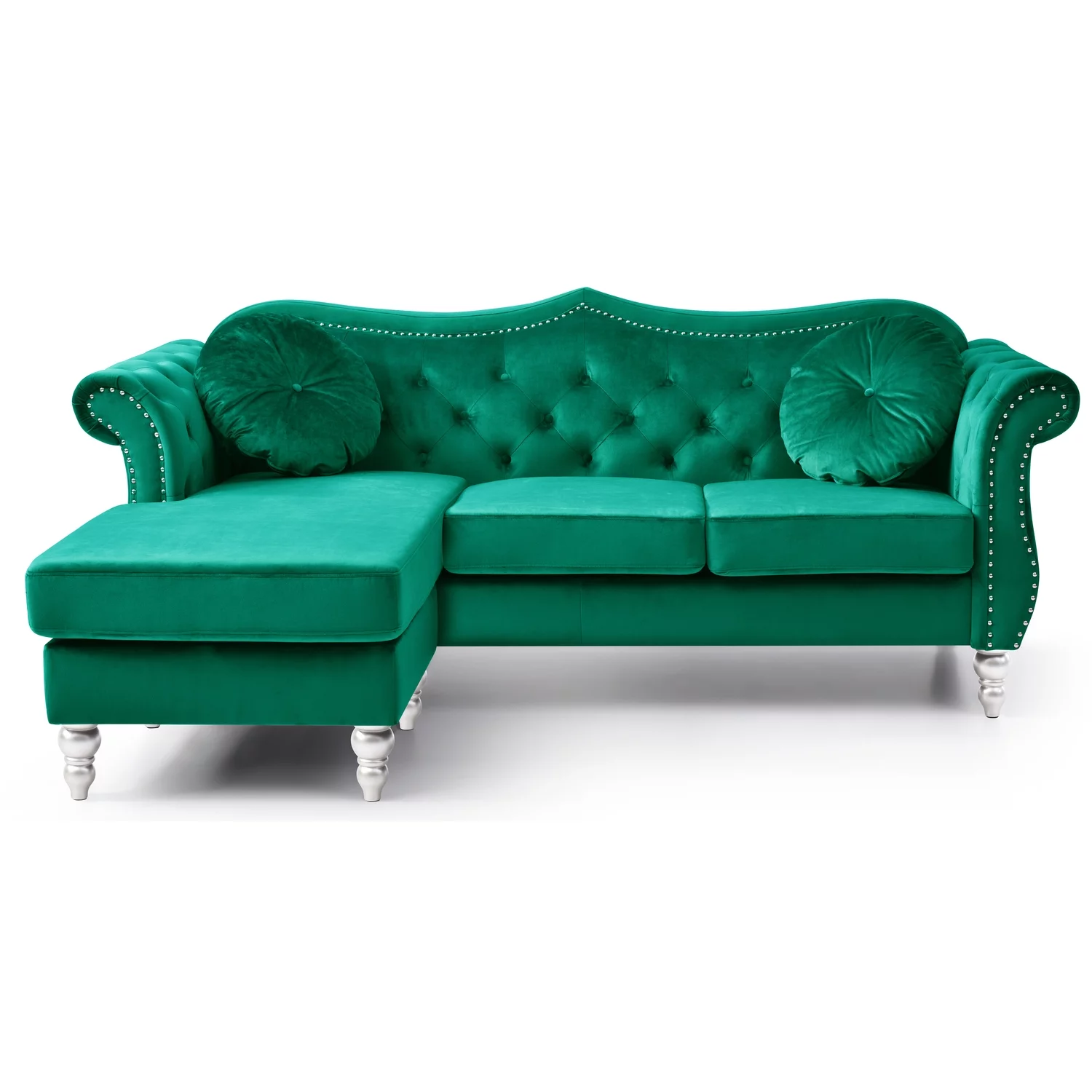 Homestock City Sleek G0662B-SC Sofa Chaise , Green