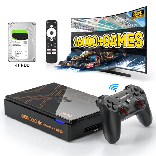 Kinhank Super Console X5 PRO Retro Game Console with 16000+Games,Rock Chip RK3588S,Emulator Console with Game&TV System,8K UHD Output,SATA 3.1,BT 5.0,Wireless Controllers