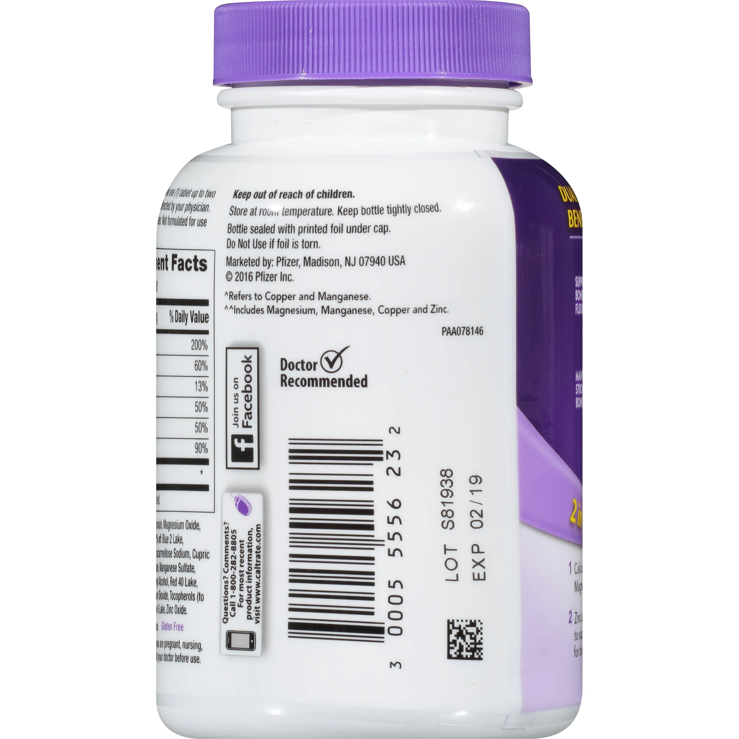 Caltrate 600+D3 Plus Minerals Calcium Vitamin D Supplement - 120 Count