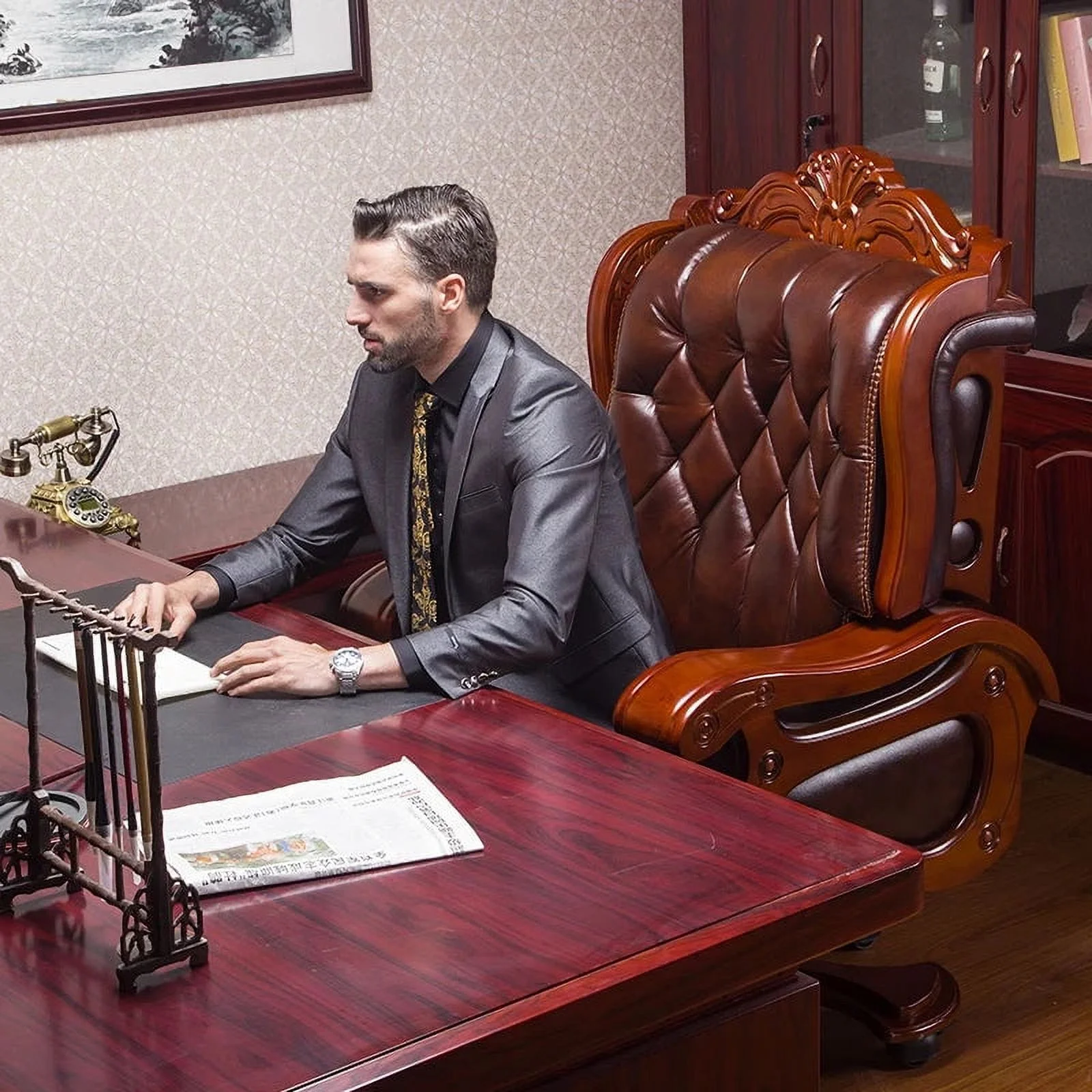 Luxury Foldable Chairs Relaxing Modern Swivel Leather Chair Executive Lounge Recliner Italian Fauteuil De Bureau Home Furniture