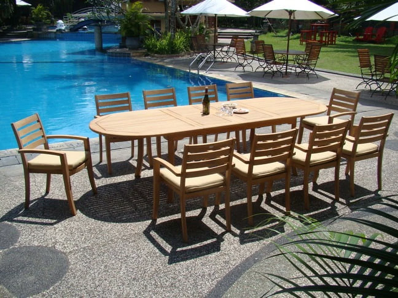 Teak Dining Set:10 Seater 11 Pc - Large 117