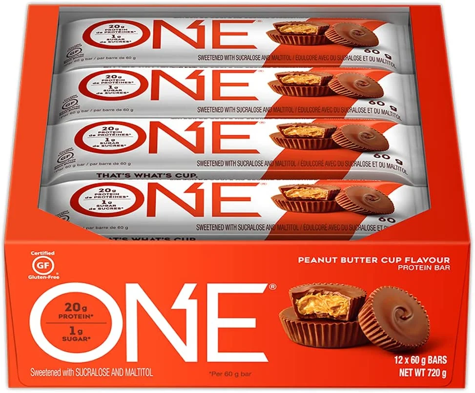 One Protein Supplement Bar, Peanut Butter Cup, 20g Protein, 12 Count