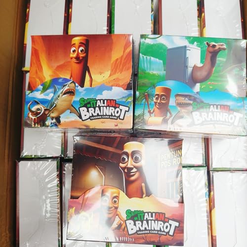 288Pc Official Italian Brainrot Rot Cards Collection, Tralalero Tralala and Tung Tung Tung Sahur,Gold Card Flash Card Collection, Rare (288Pc Whole Box)