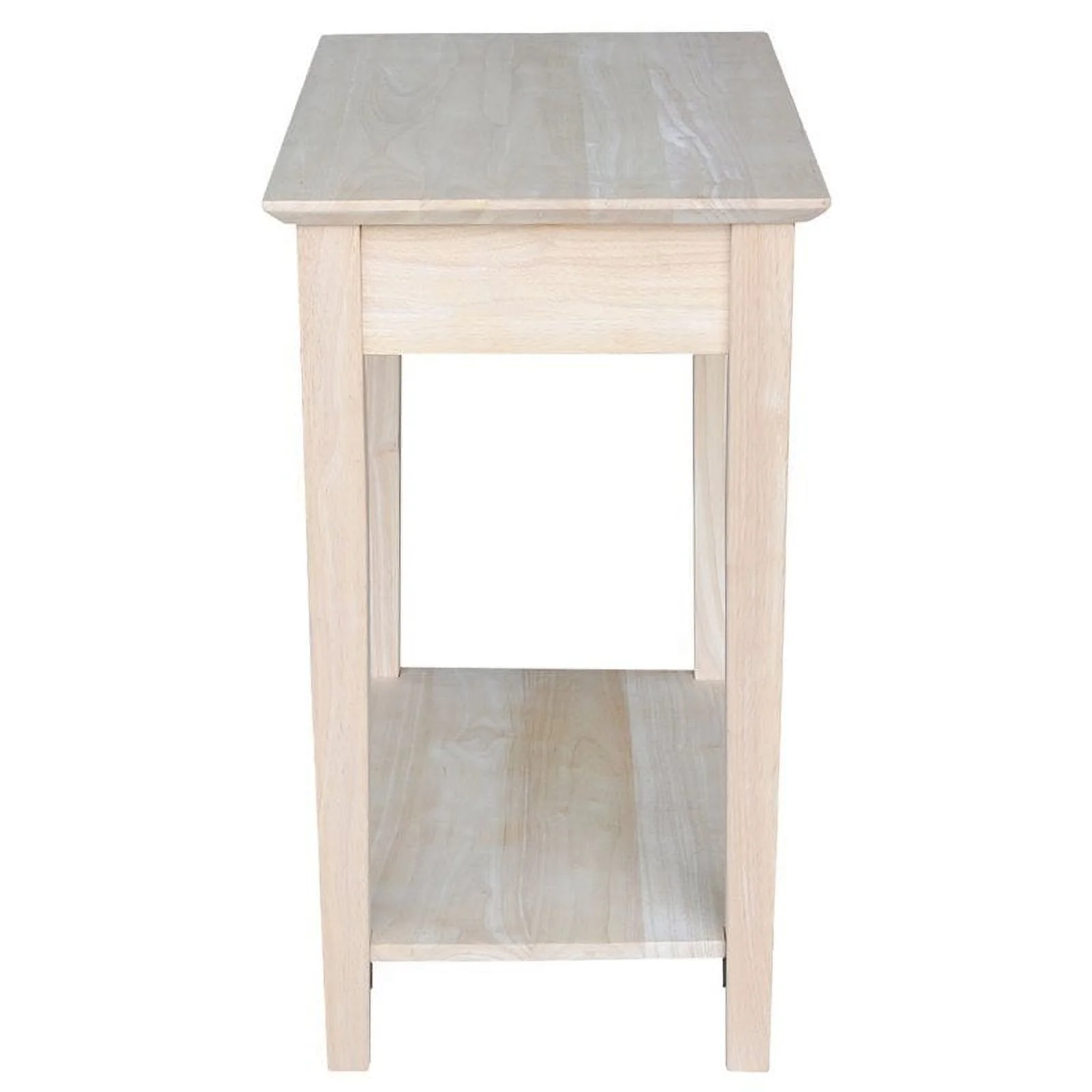 Pemberly Row 1 Drawer Transitional Wood Narrow End Table in Natural