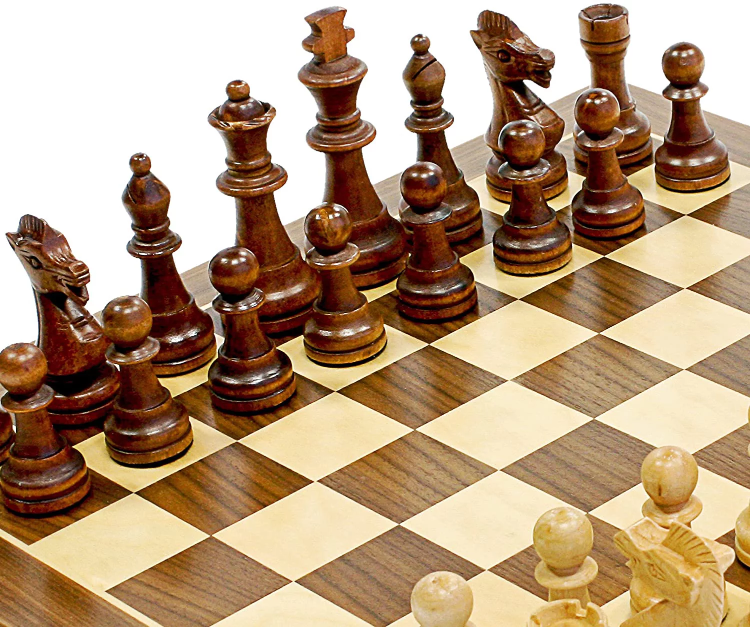 WE Games Traditional Staunton Wood Chess Set - 15 in. - 3.75 in. King - Wood Expressions, Inc.
