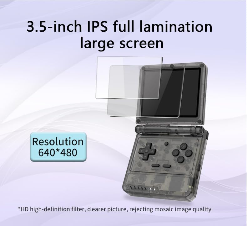 Powkiddy V90S Retro Handheld Console - 10,000+ Preloaded Games, Foldable Clamshell Design, 3.5