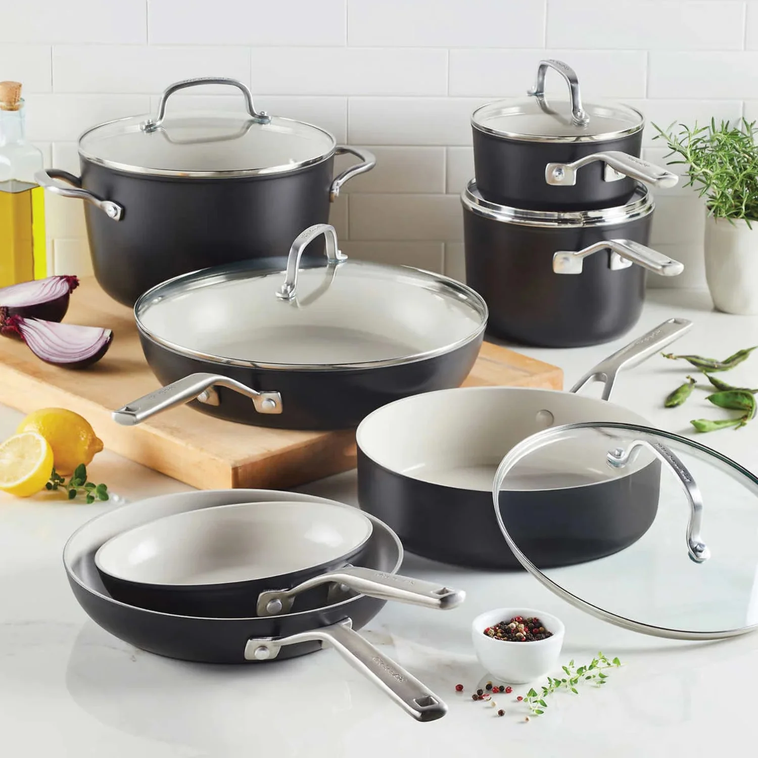 KitchenAid 12-piece Hard Anodized Ceramic Non-Stick Cookware Set