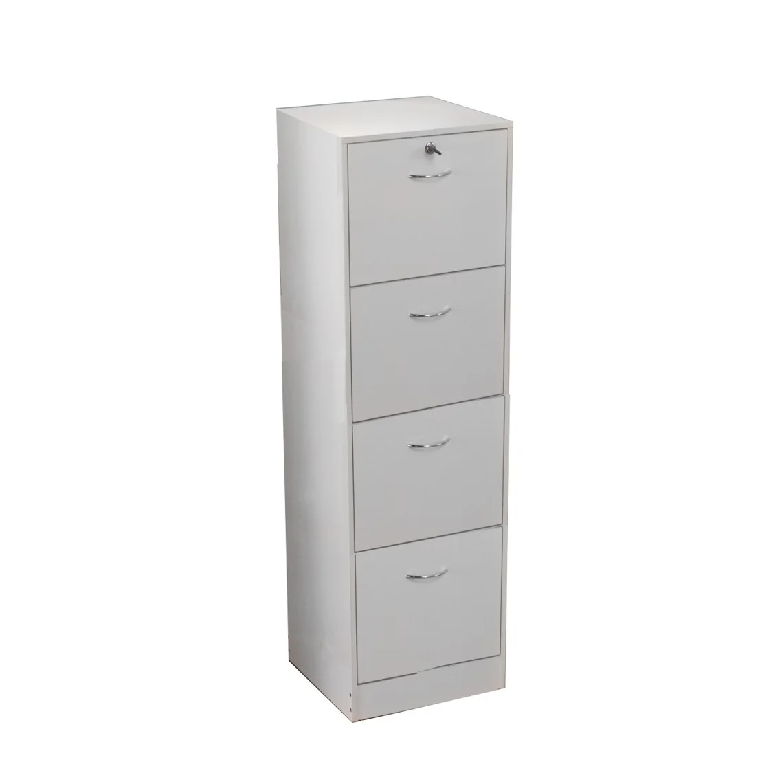 Wilson 4 Drawer Wood Vertical Lockable Filing Cabinet, White