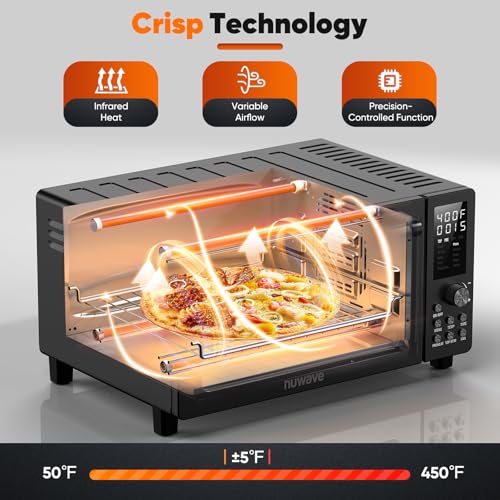 Nuwave Bravo Pro Smart 21QT Toaster Oven Air Fryer Combo, Convection Oven Countertop, 10 functions all in 1, with even & quick crisp technology, 50-450°F, 1800W, Mint Green