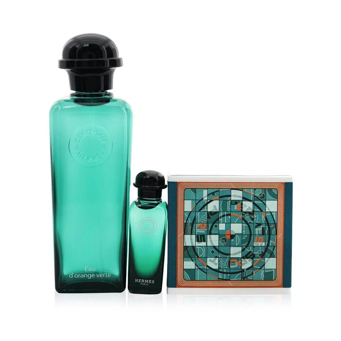 Hermes Eau D'Orange Verte Coffret: Eau De Cologne Spray + Eau De Cologne 7.5ml/0.25oz + Perfumed Soap 50g/1.7oz 3pcs 100ml/3.3oz
