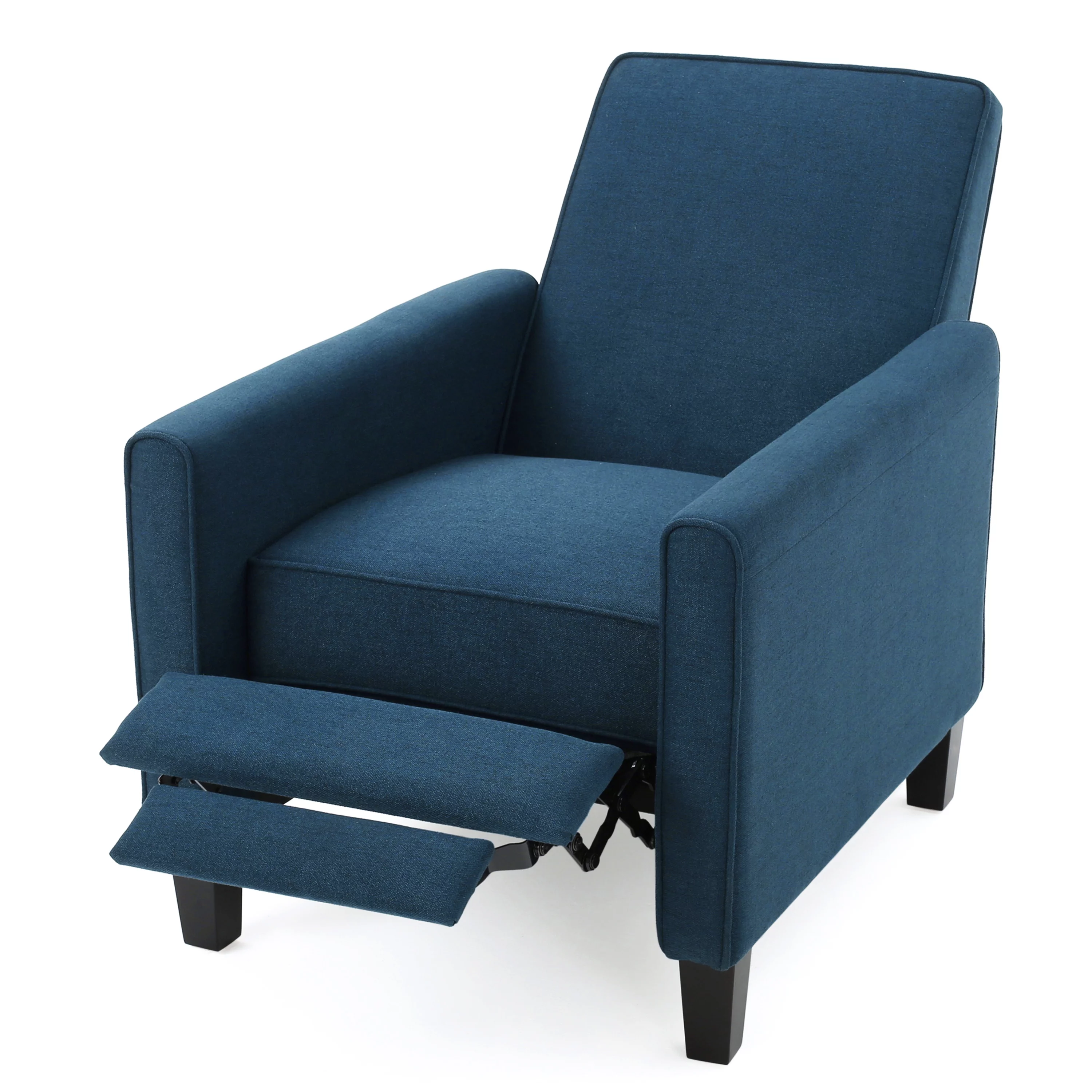 GDF Studio Jeffrey Fabric Recliner Club Chair, Dark Blue