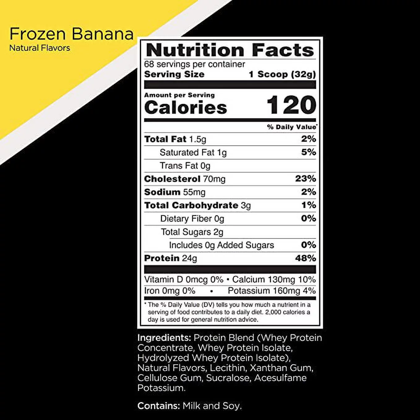 RULE 1 Whey Blend 68 serv Frozen Banana 100% Whey Protein Blend 4.87lb