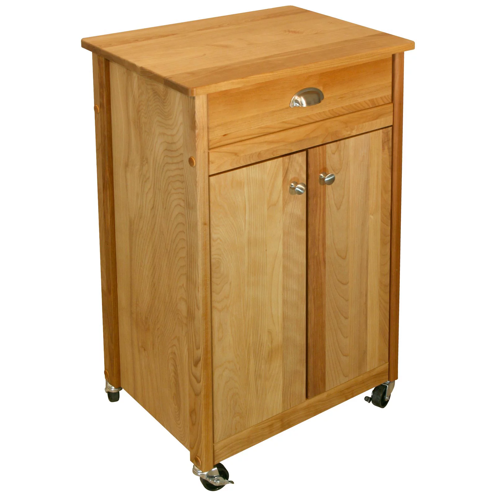 Catskill Birch Hardwood Cuisine Butcher Block Kitchen Cart in Natural