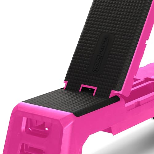 HolaHatha Adjustable Multi-Functional Exercise Bench 440 Pound Capacity Foldable Incline Deck, 8.5 to 14.5 Inch Height, Compact Design,