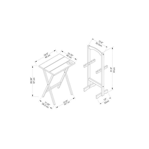 5 Piece Set Faux Marble TV Tray Table Stand in Brown, 4 Tray Tables & 1 Stand