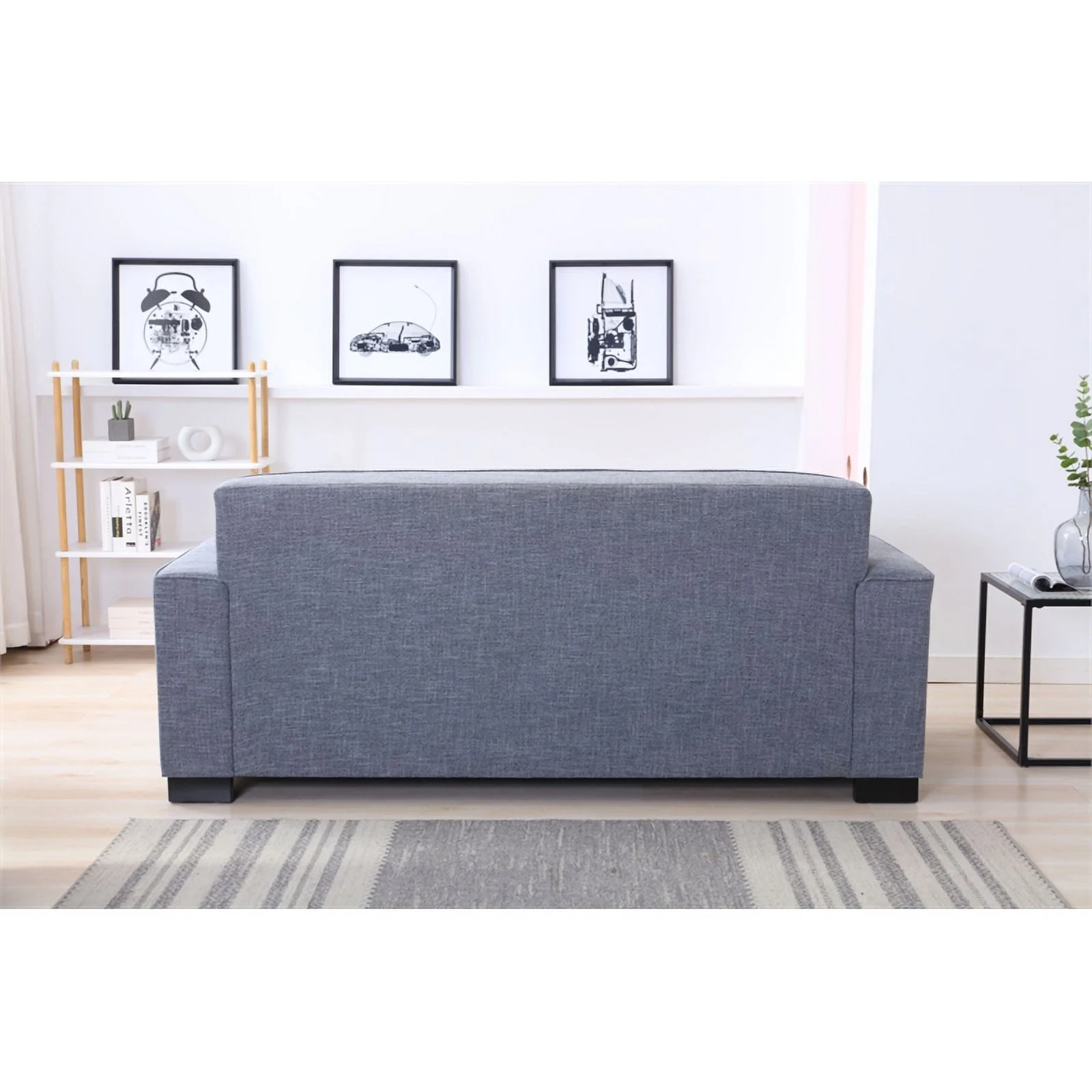 Legend Vansen Modern Fabric Living Room Sofa and Loveseat Set in Gray