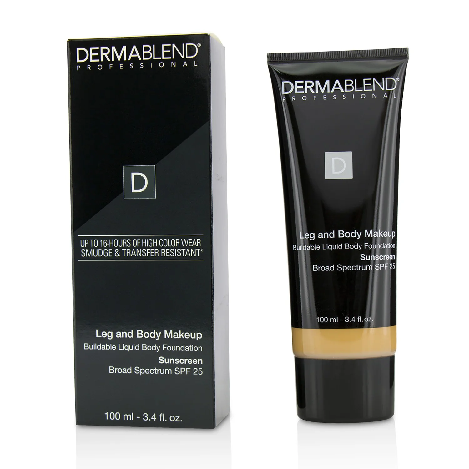 Dermablend Leg and Body Make Up Buildable Liquid Body Foundation Sunscreen Broad Spectrum SPF 25 - #Deep Natural (Exp. Date 12/2022)  100ml/3.4oz
