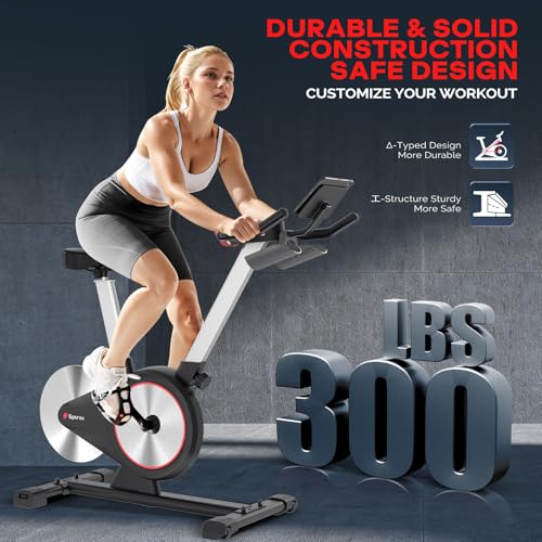 Sperax Exercise Bike, Stationary Bikes for Home, Indoor Cycling Bike, Spin Bike with Comfortable Seat, LED Display