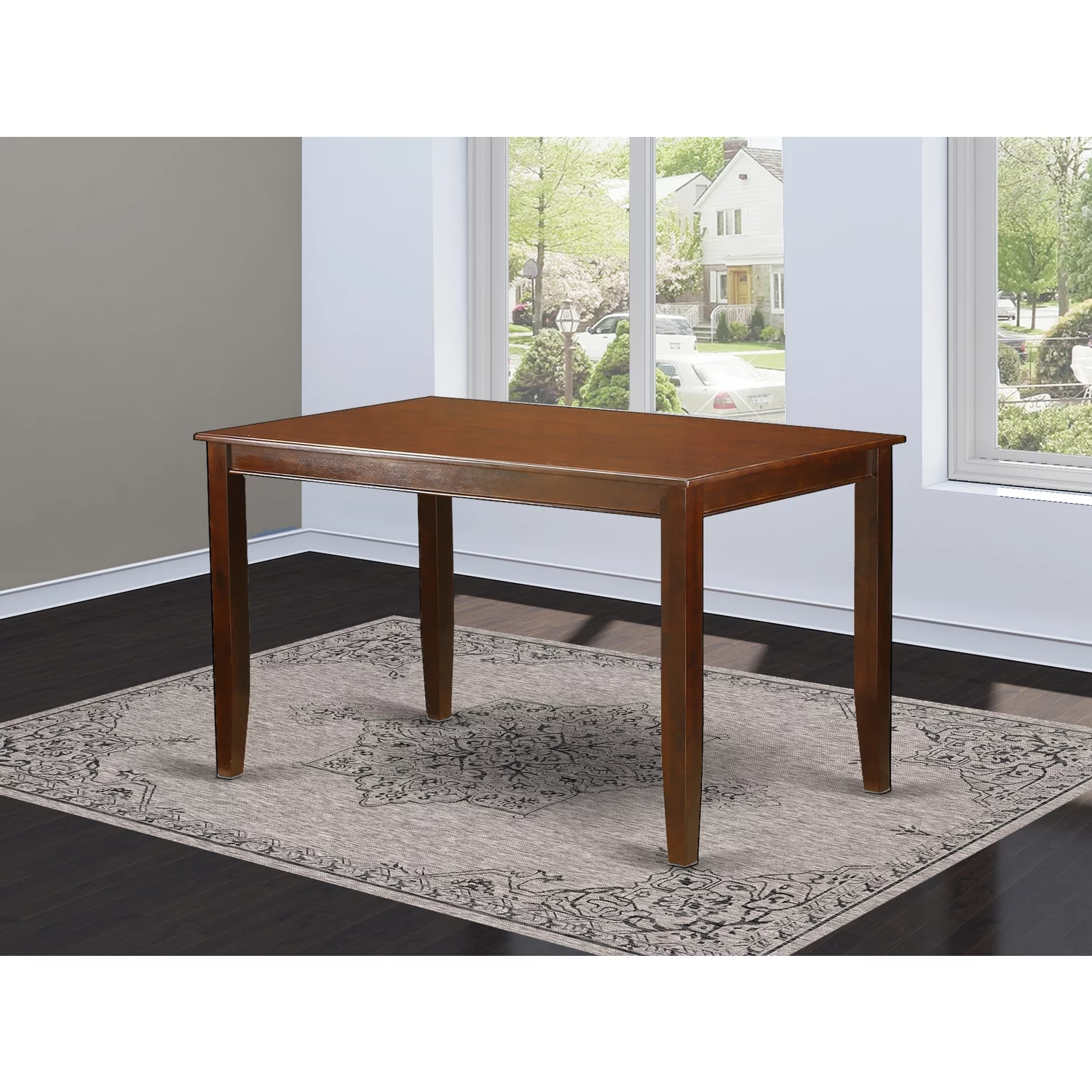 East West Furniture Dudley Rectangular Wood Dining Table in Mahogany
