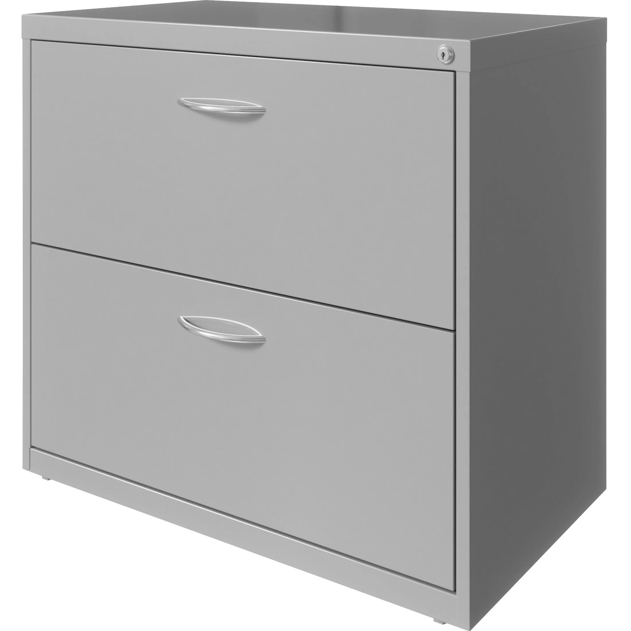 Lorell LLR03137 30 x 17.6 x 27.8 in. 2 x Drawers File Soho Arc Pull Steel Lateral - Silver