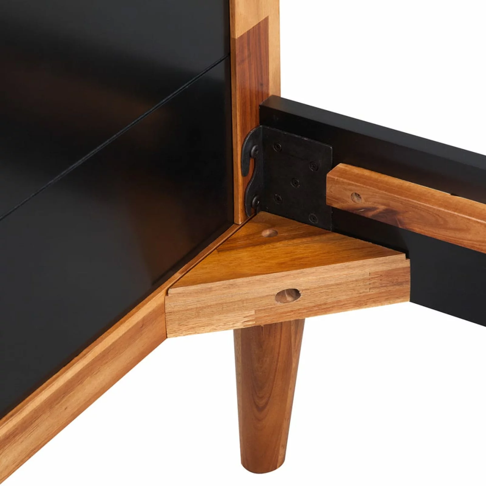 walmeck Bed Frame Black Solid Acacia Wood 70.9