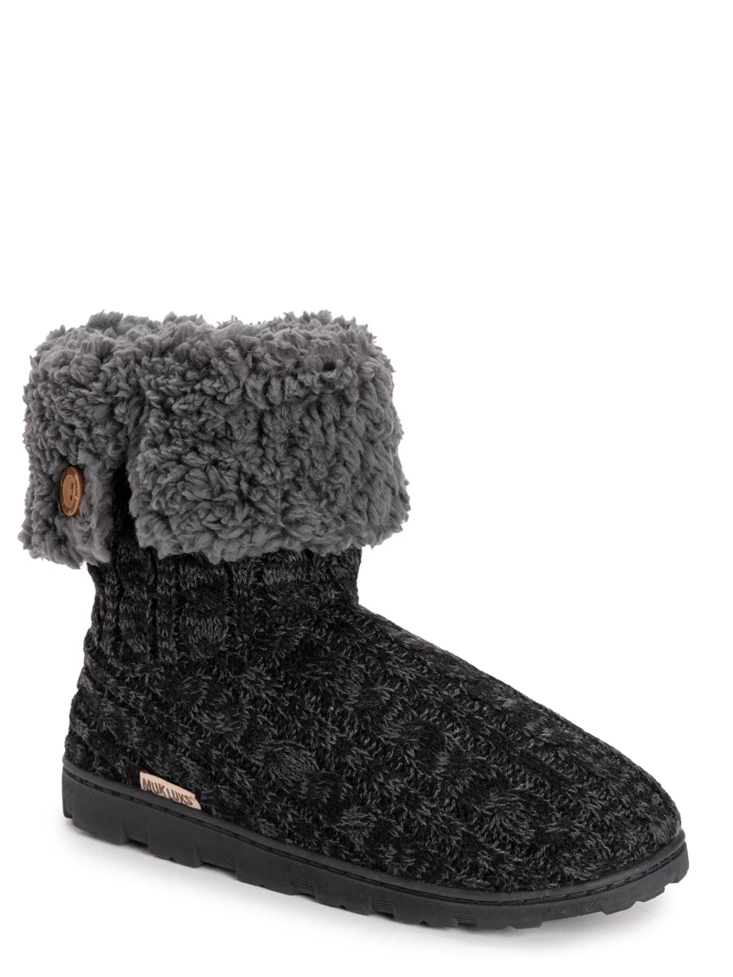 Muk Luks Women's Tall Knit Foldover Slipper Boot