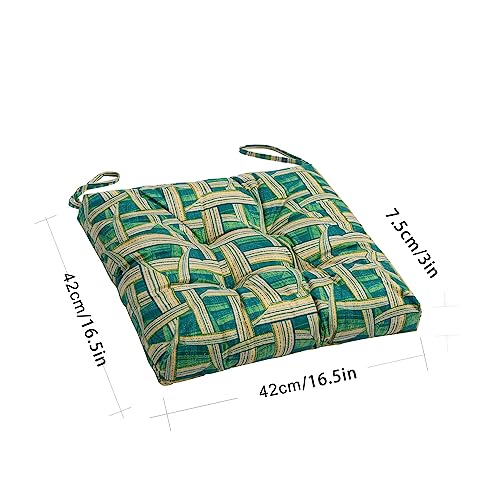 2-Pack Outdoor/Indoor Wicker Patio Seat Cushion Pad with Ties - Dining Chair Cushion, 17