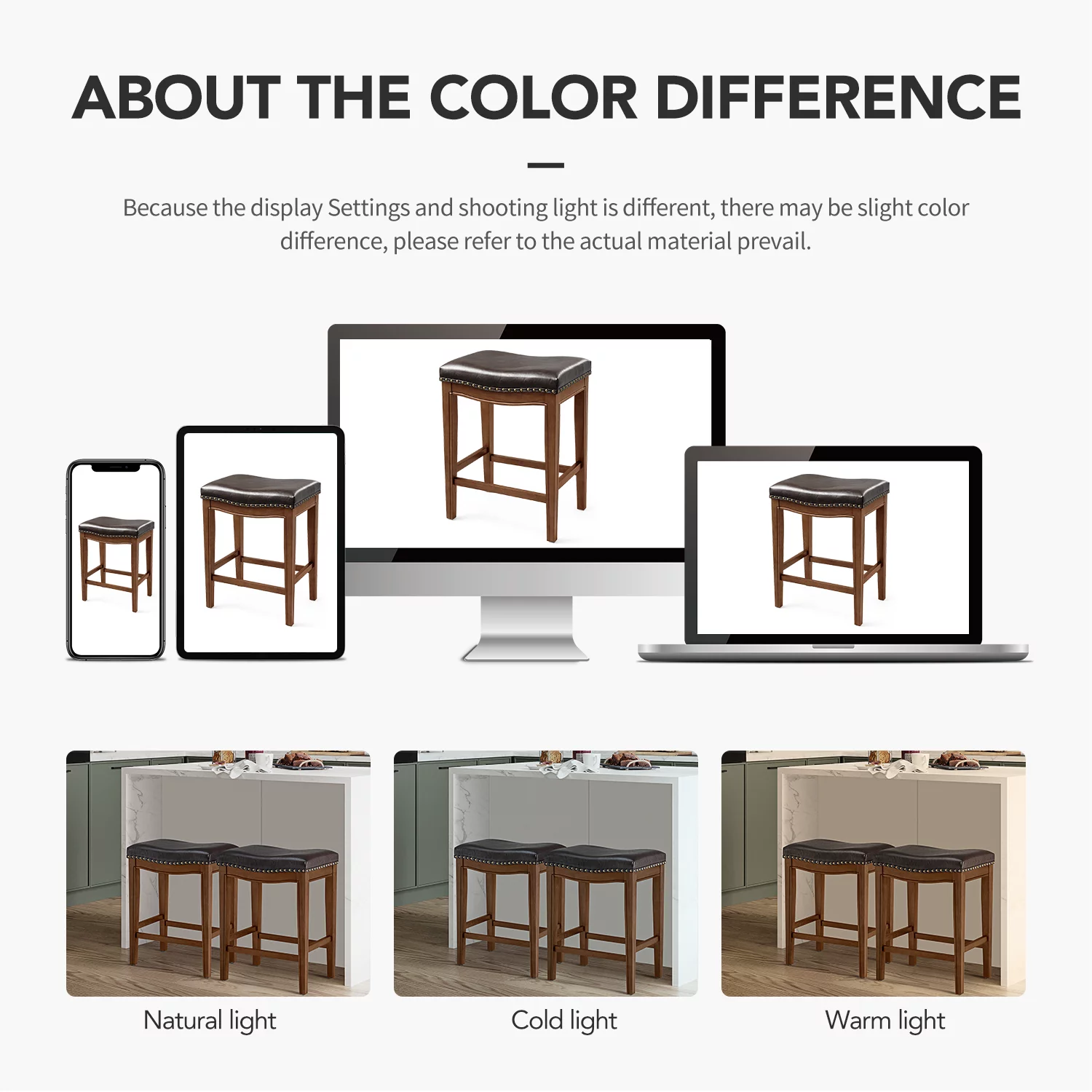 Counter Height Bar Stools with Footrest 26-Inch Backless Bar Stools,Upholstered Wooden Bar Stool,Set of 2,Walnut