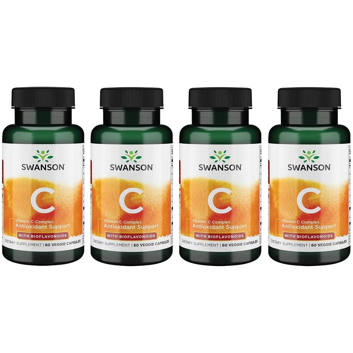 Swanson Vitamin C Complex with Bioflavonoids 60 Veg Caps 4 Pack