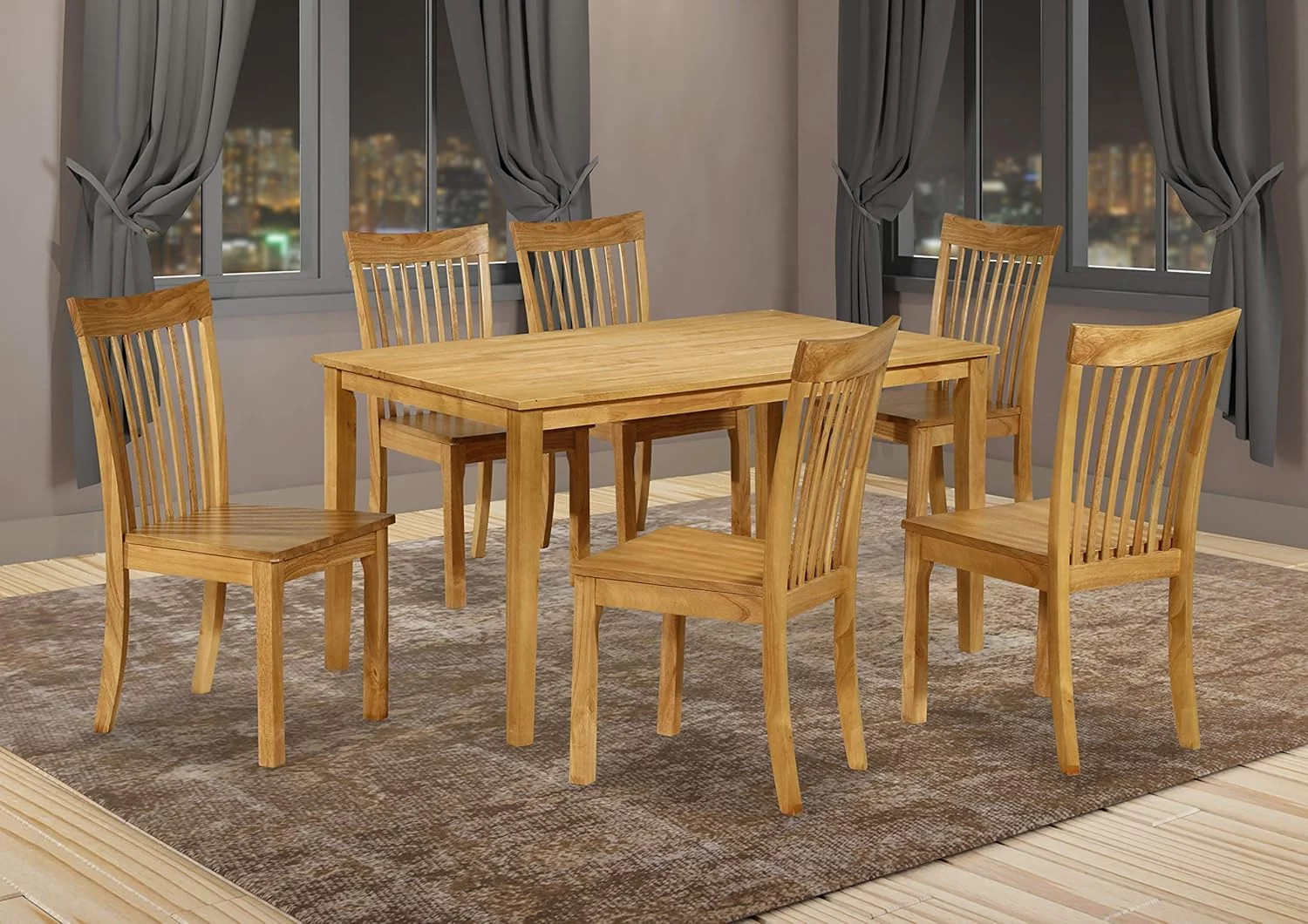 Kurmer Solid Wood Dining Room Side Chairs, Set Of 2, Natural Oak