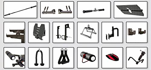 MiM USA Hercules EX Commercial All in One Gym Machine w/400 lb Weight Stack Jammer Arms Adj Bench Leg Press Leg Extension Arm Curl LAT Seat Complete Attachment