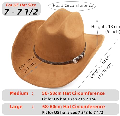 Big Cowboy Hat for Women Men Wide Brim Cowgirls Beach Cattleman Western Cowboys Hat