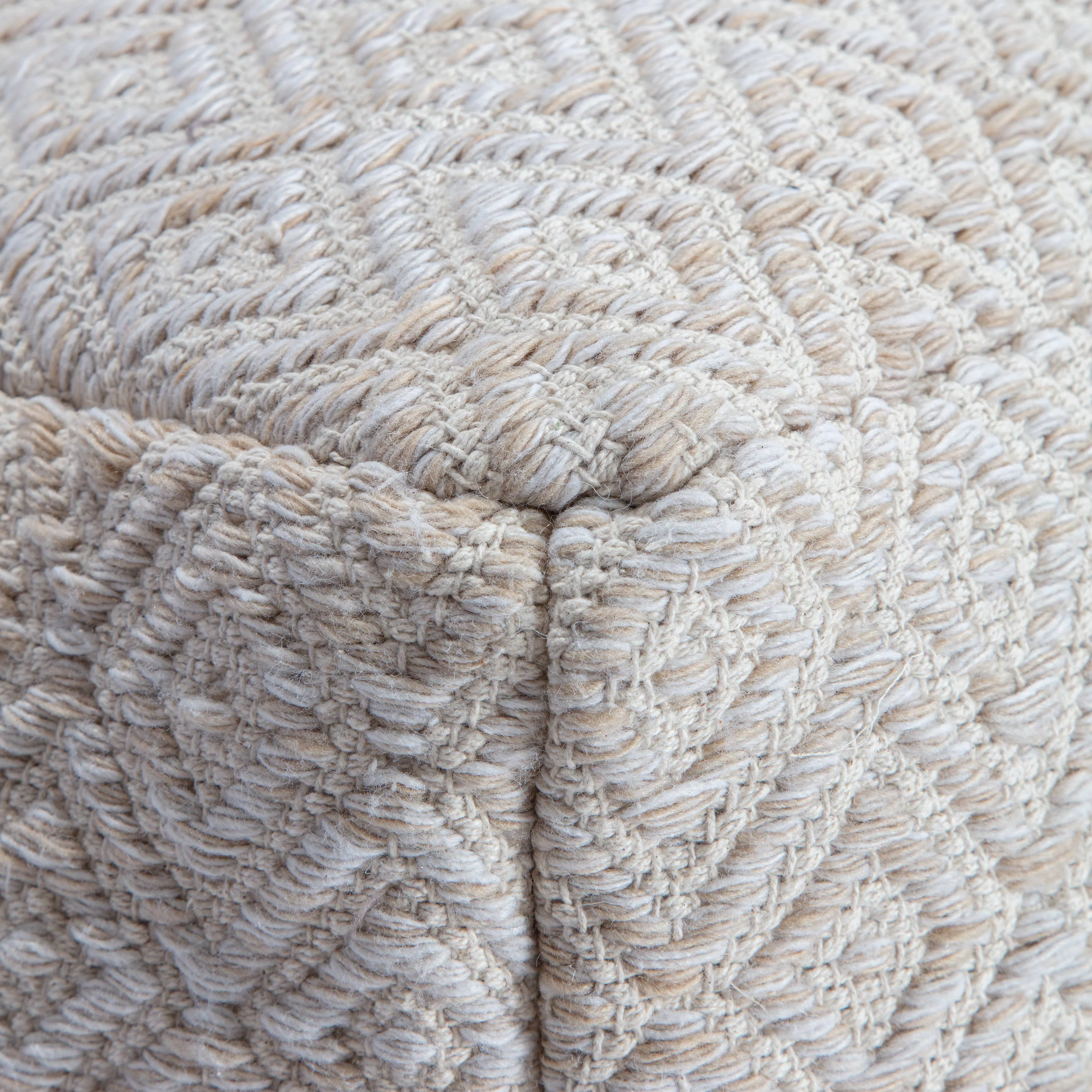 Anji Mountain Tawny Beige Cotton Polyester Square Poufs