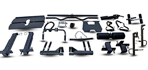 MiM USA Hercules EX Commercial All in One Gym Machine w/400 lb Weight Stack Jammer Arms Adj Bench Leg Press Leg Extension Arm Curl LAT Seat Complete Attachment