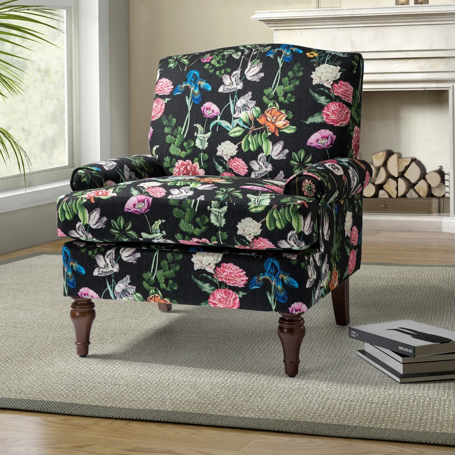 HULALA HOME Dani Wooden Upholstered Armchair with Recessed Arms by  RED